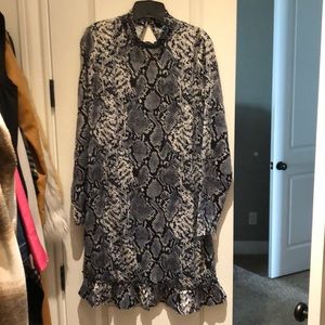 Misguided mock neck snake print long sleeve dress.
